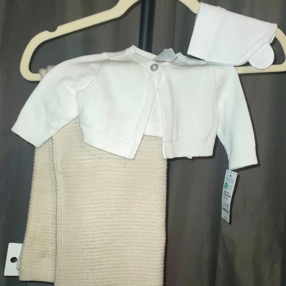 Newborn Cardigan, Hat & Blanket BUNDLE